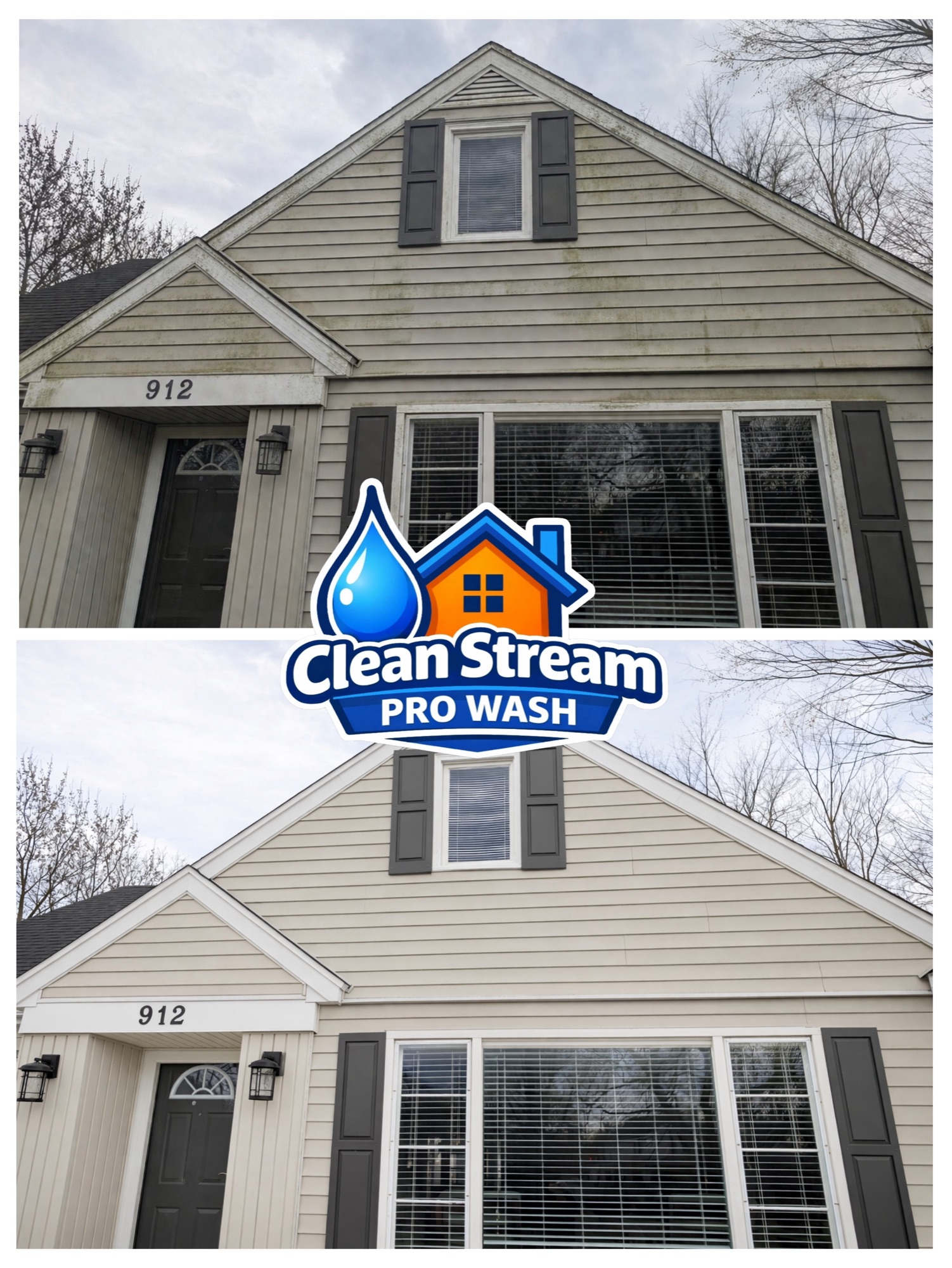 House washing before and after in Grand Rapids MI